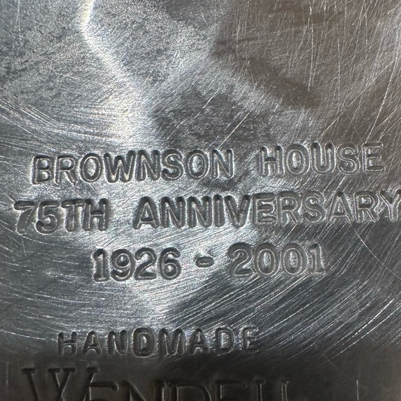 Vintage Wendell August Handmade Forge Brownson House Commemorative Plate 2001 - Picture 6 of 8